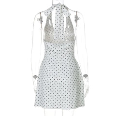Serena Polka Halter Mini Dress