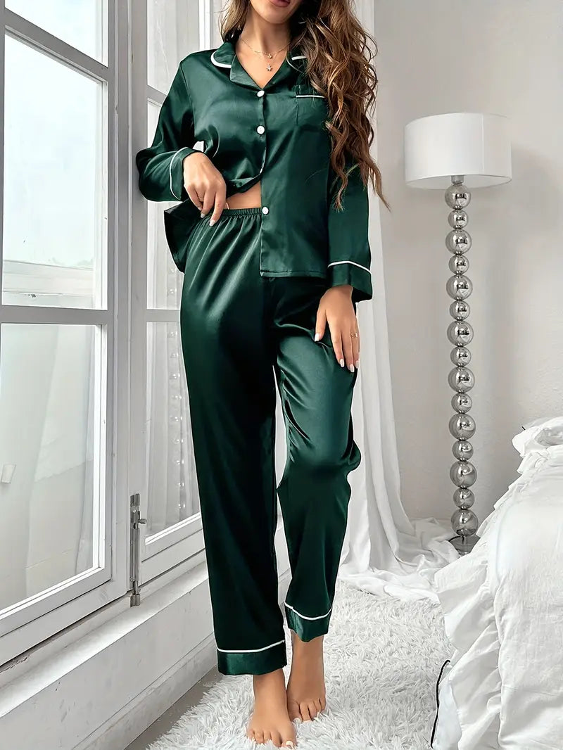 Luxe Lounge Dreams Co-ord Set – Emerald Green