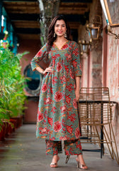 Mehreen – Green Floral Suit Set