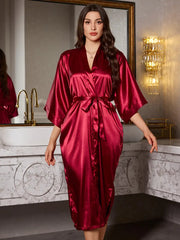 Serene Elegance Satin Long Robe