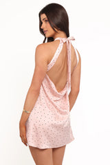 Rosalie Polka Halter Mini Dress