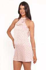 Rosalie Polka Halter Mini Dress