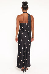 Luna Polka Strapless Maxi Dress