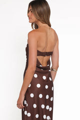 Sienna Polka Strapless Maxi Dress