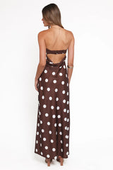 Sienna Polka Strapless Maxi Dress