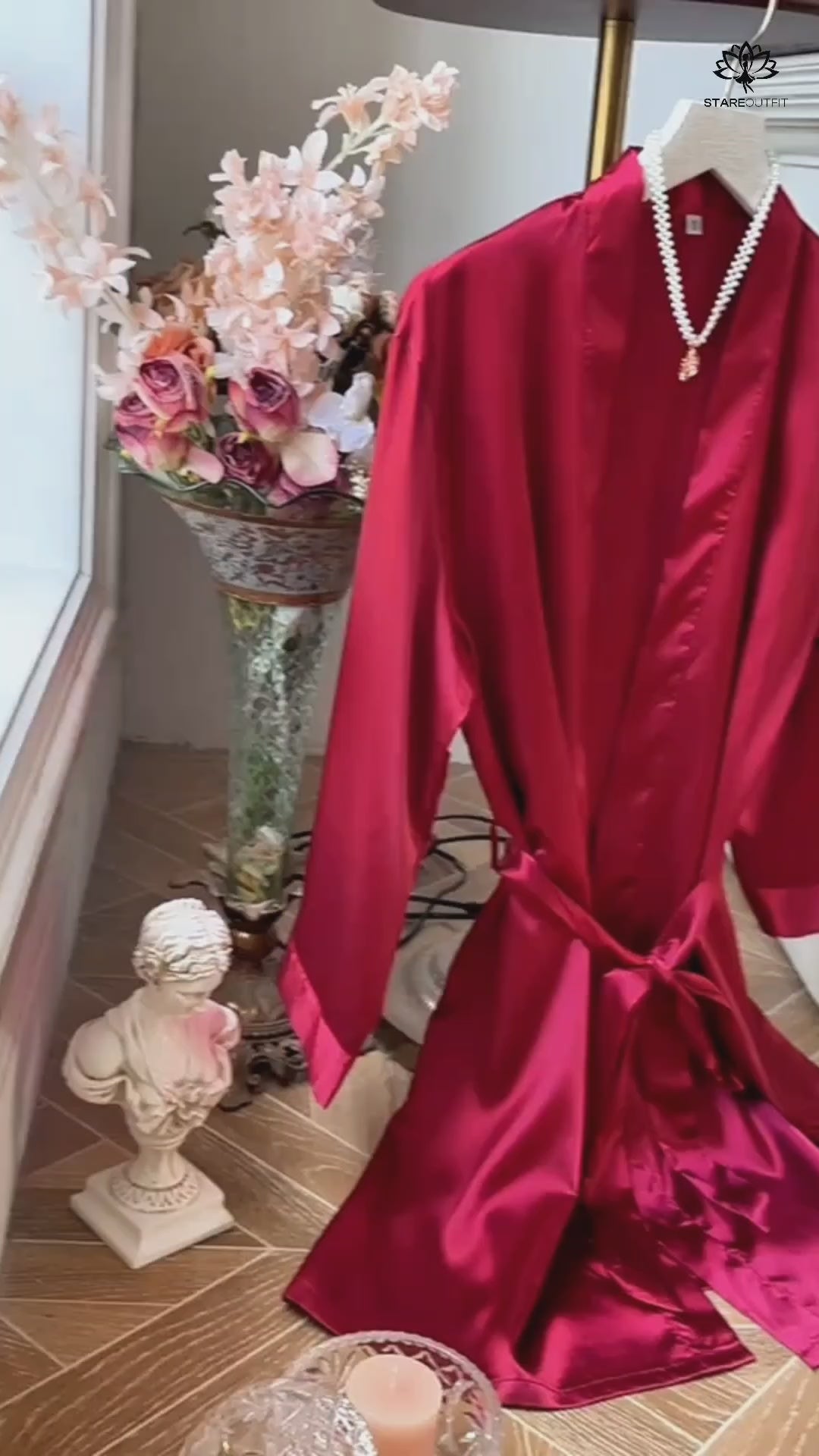 Serene Elegance Satin Long Robe