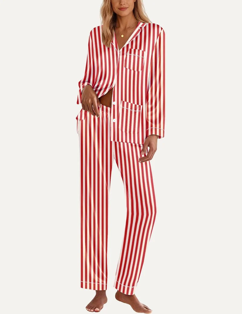 Teddy Cherry Satin Pajama Set