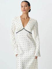 Celeste Polka Lace Midi Dress